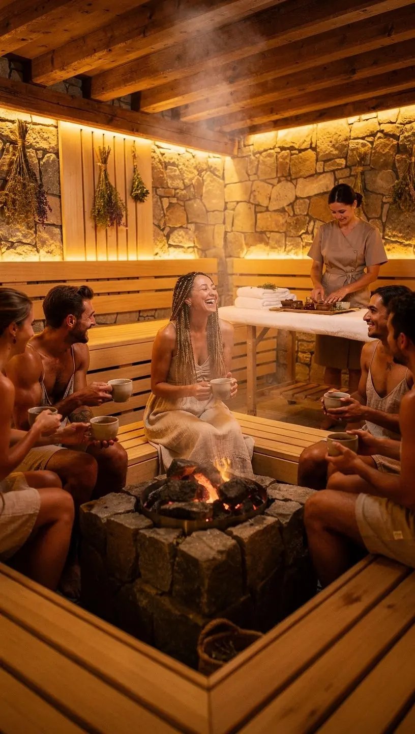 A tranquil wellness center featuring a peaceful meditation area and soothing water features.